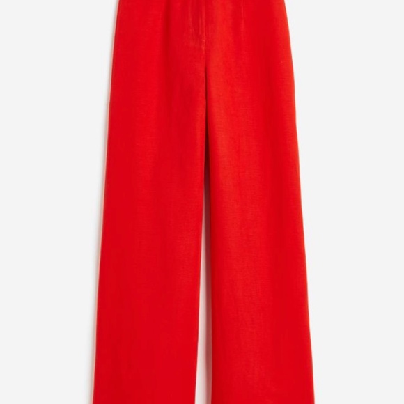 H&M Wide Leg Linen Blend Pant, size 6 - Picture 5 of 7